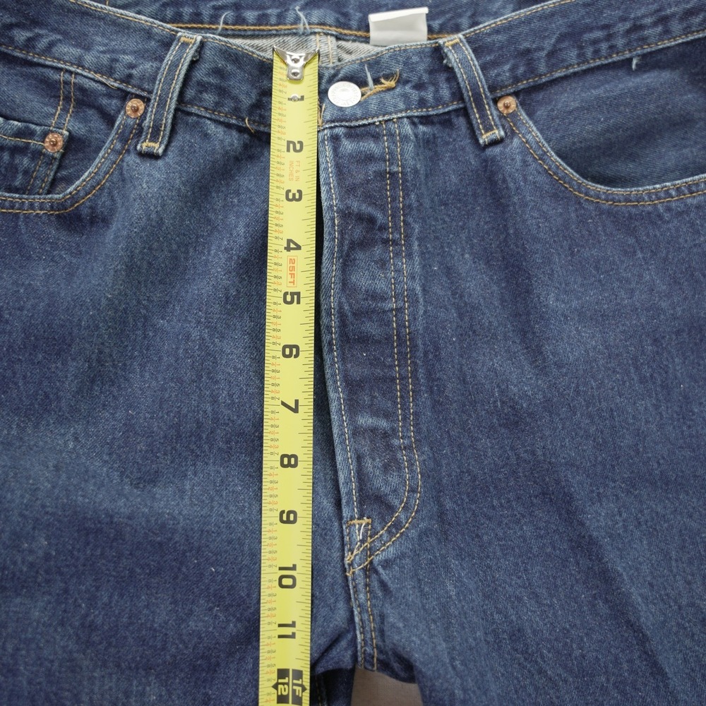 Levis 501 Vintage Y2K Jeans Mens 38x32 Medium Wash Blue Cotton‎ Button Fly 2004 - Picture 6 of 13